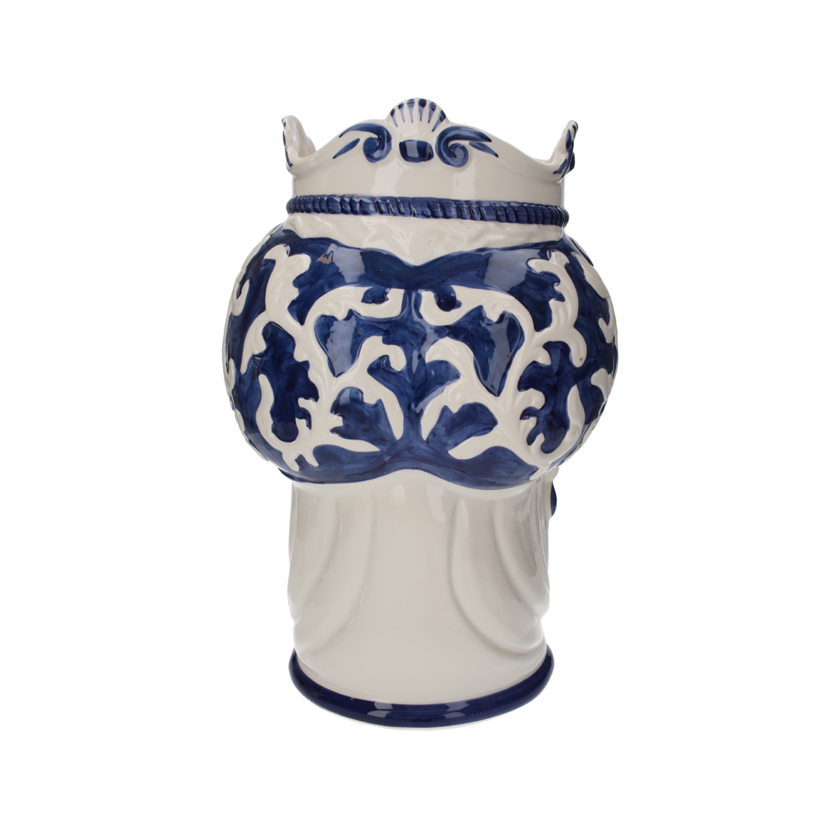 Dunkelbraune Frau, blau/schwarz, hergestellt in Italien, H 47 x Ø 30 cm