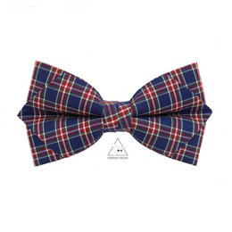 Stylish bow tie with a floral pattern and a coral accent, perfect for formal occasions.