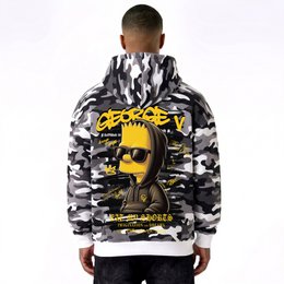Sweat à capuche imprimé Bart Noir