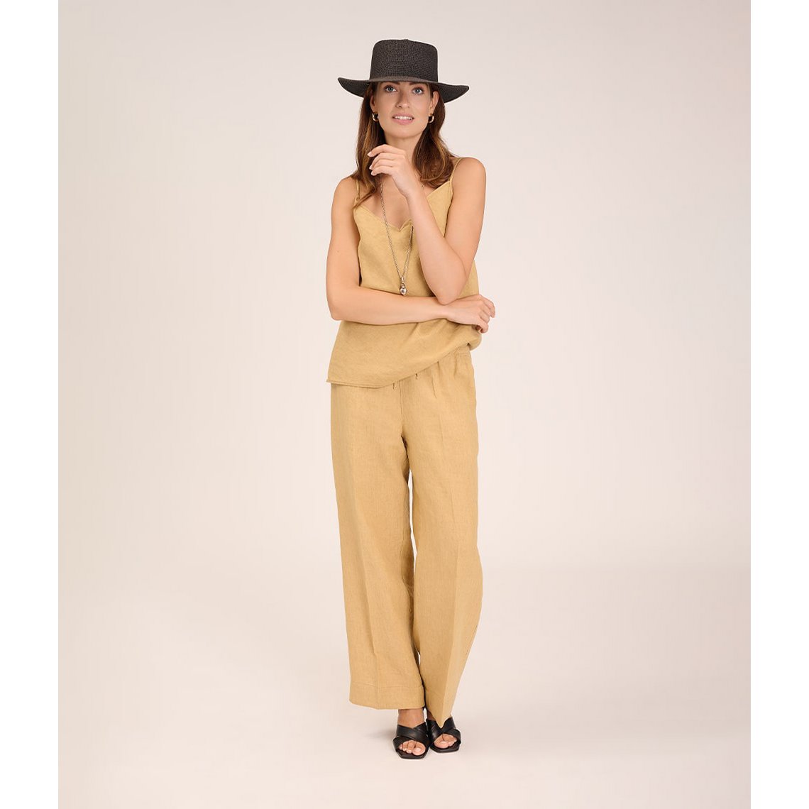 Pantaloni in lino Montana Ocra