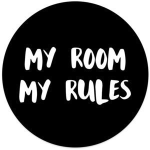Wandkreis Kinder mein Zimmer meine Regeln schwarz