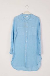Short dress with linen pockets for women ref.2244
