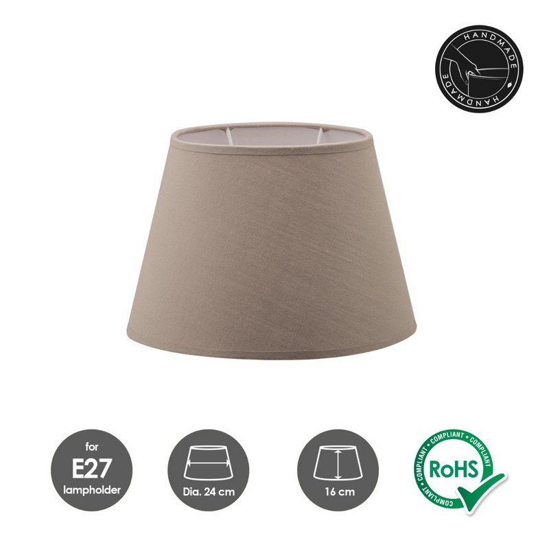 Home Sweet Home Lampshade Largo oval taupe - W:24xD:14xH:16cm