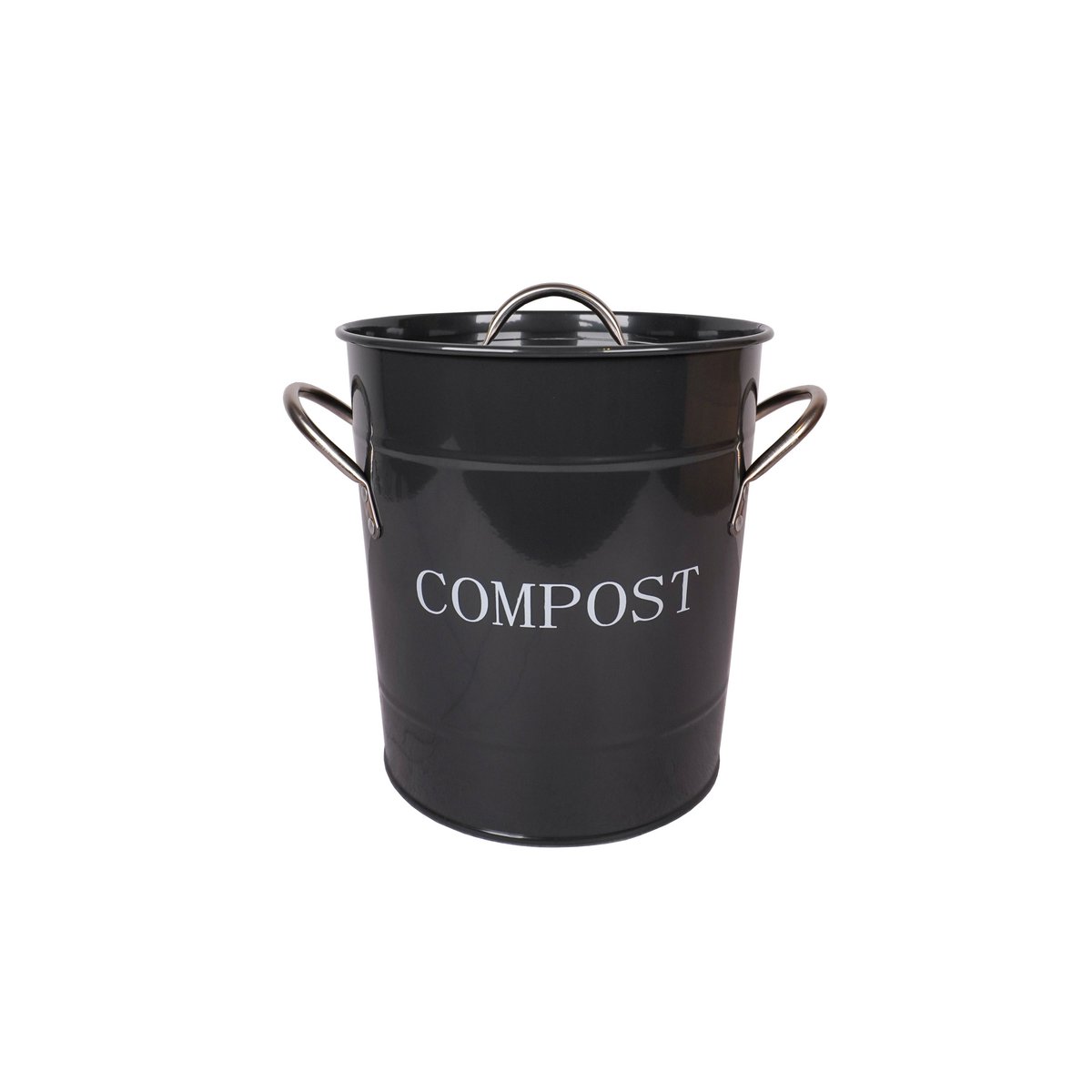 Bac à compost charbon à pois blancs 21x19 cm