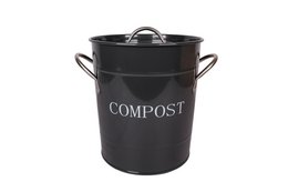 Cubo de compost de carbón lunares blancos 21x19 cm