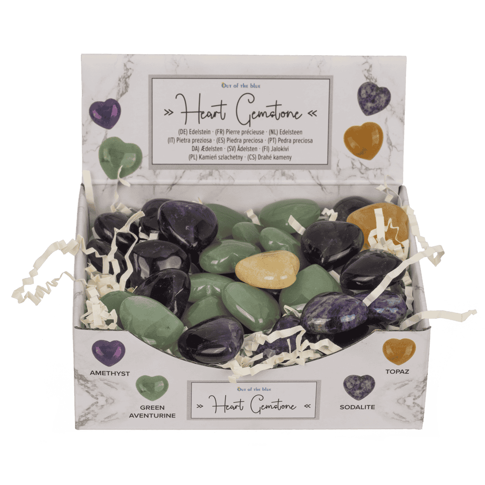 Gem stone, heart, 2,5 cm,