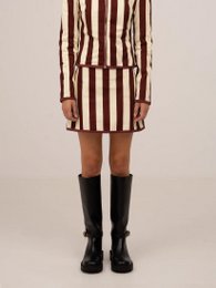 Whistle Burgundy Striped Mini Skirt