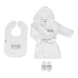 Set Regalo Blanco: Albornoz 62-68/Babero/Zapatillas