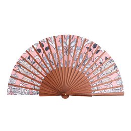 Folding Silk Fan with Floral Print Elinor