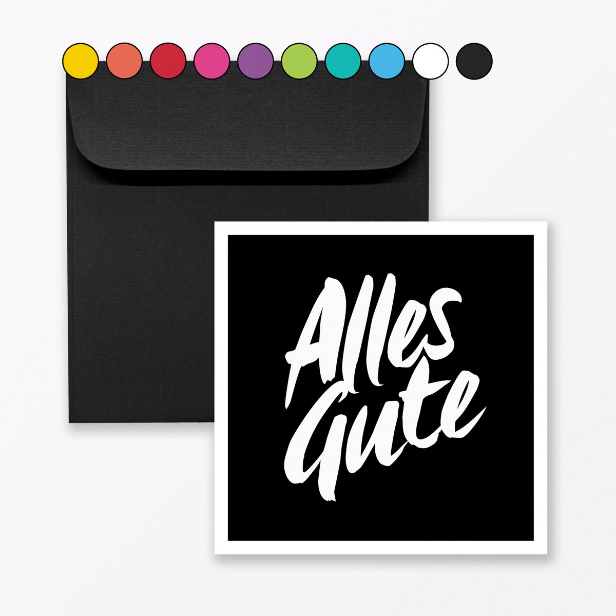 Glückwunschkarte "Alles Gute" quadratisch inkl. Umschlag