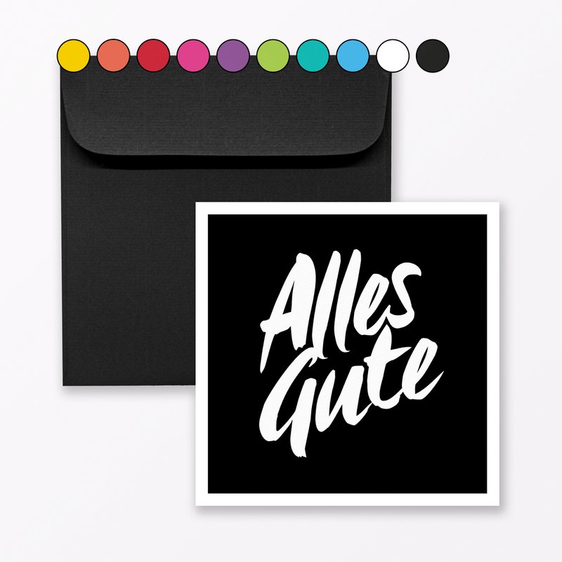 Glückwunschkarte "Alles Gute" quadratisch inkl. Umschlag