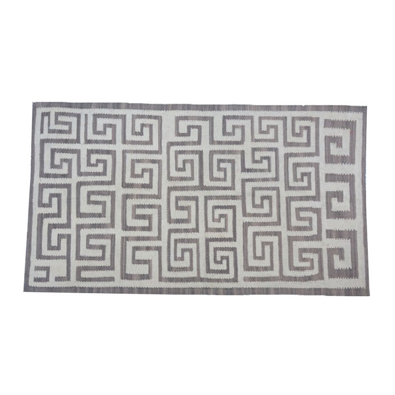 Tapis Kilim gris fumé moderne