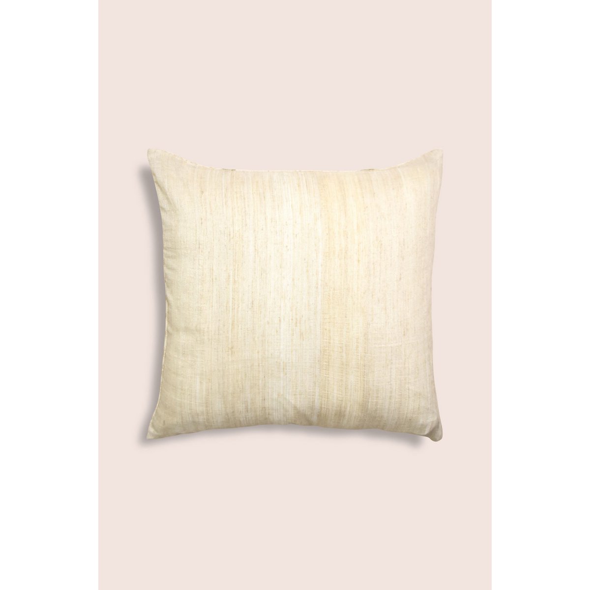 Handwoven Matka Silk Cushion Cover - Cotton Blend, Mirror Work
