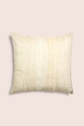 Handwoven Matka Silk Cushion Cover - Cotton Blend, Mirror Work