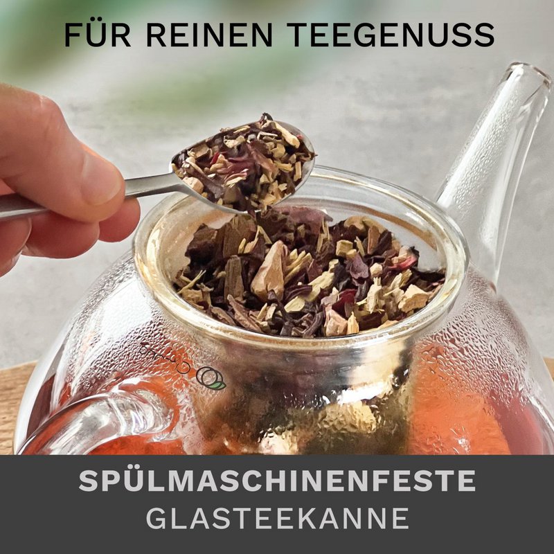 Creano Glasteekanne 1,2l mit Sieb & Deckel