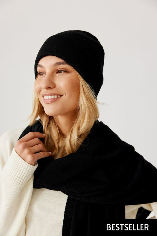 Gorro NAOMI - 100% lana merino - negro