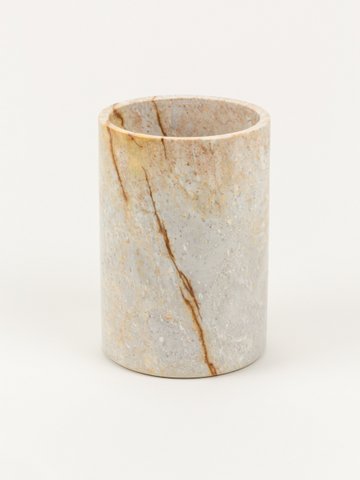 Medium narrow cylindrical vase in stone without lid