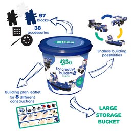 Clics building blocks– SUSTAINABLE TOYS made from RECYCLED PLASTIC (Made in Belgium)- building set police