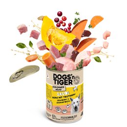 Dogs'n Tiger Nourriture pour chien adulte, Gaudi, nourriture humide, sans céréales, poulet, dinde, canneberge et patate douce