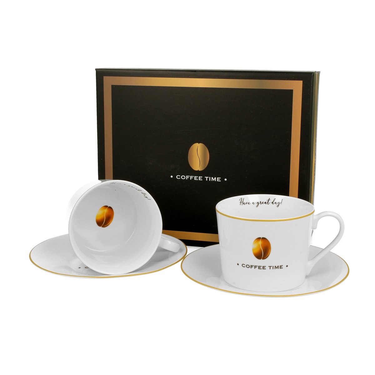 DUO COFFEE TIME Set of 2 Cups & Saucers 230ml, giftbox