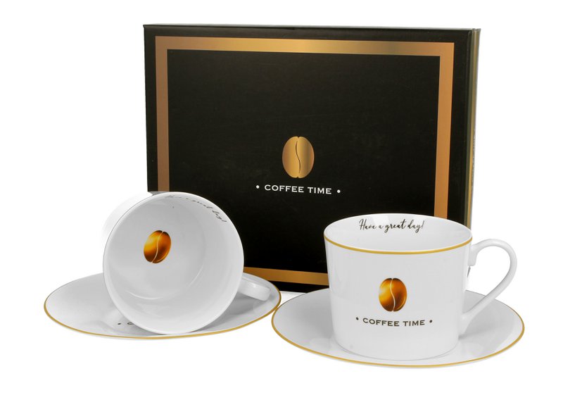 DUO COFFEE TIME Set of 2 Cups & Saucers 230ml, giftbox