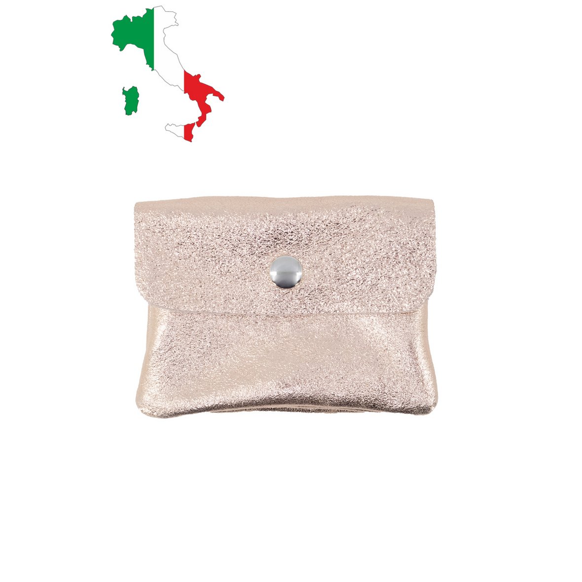 Kleine portemonnee van glitterend metallic iriserend leer ITP1058