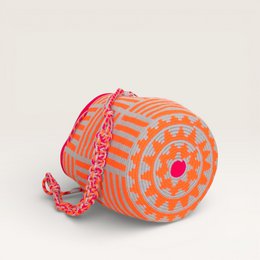 Stuffa a tracolla rotonda geometrica | mandarino
