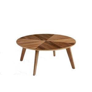 Walnoothouten ronde salontafel