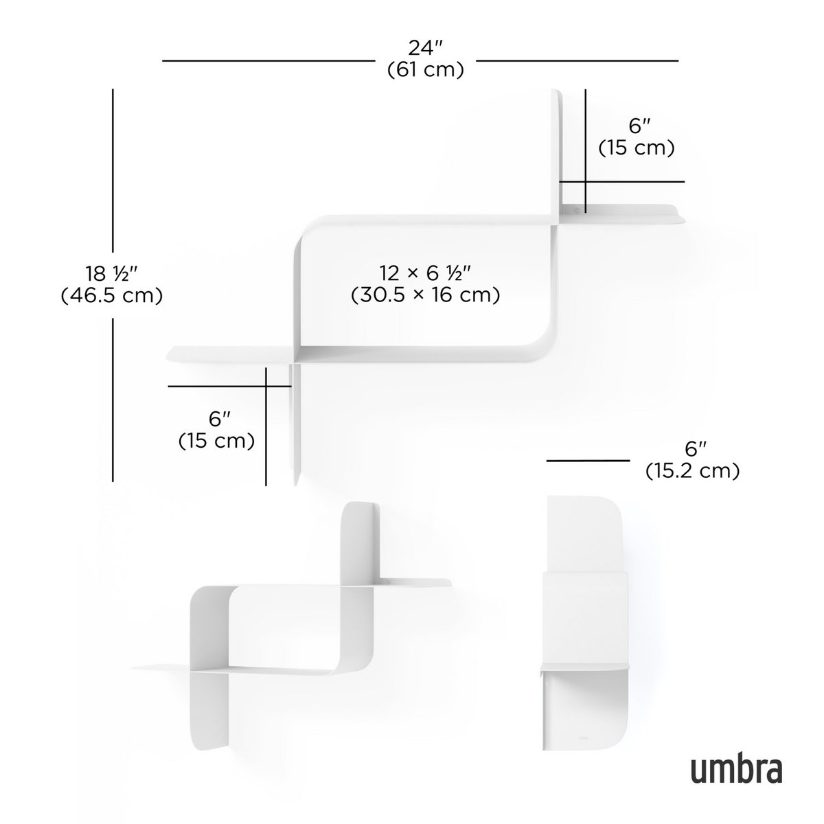 Montage Metal Wall Shelves, Set of 2
