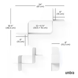 Montage Metal Wall Shelves, Set of 2