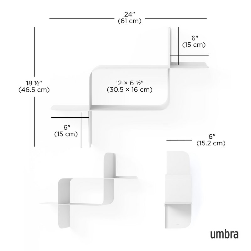 Montage Metal Wall Shelves, Set of 2
