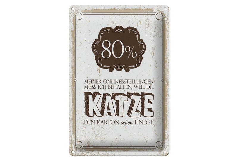 Blikskilt, der siger 20x30 cm online bestil kattepap dekorativt skilt