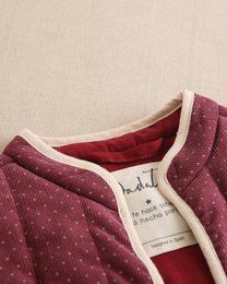 Paars corduroy vest voor meisjes met beige stippen P78-11604145