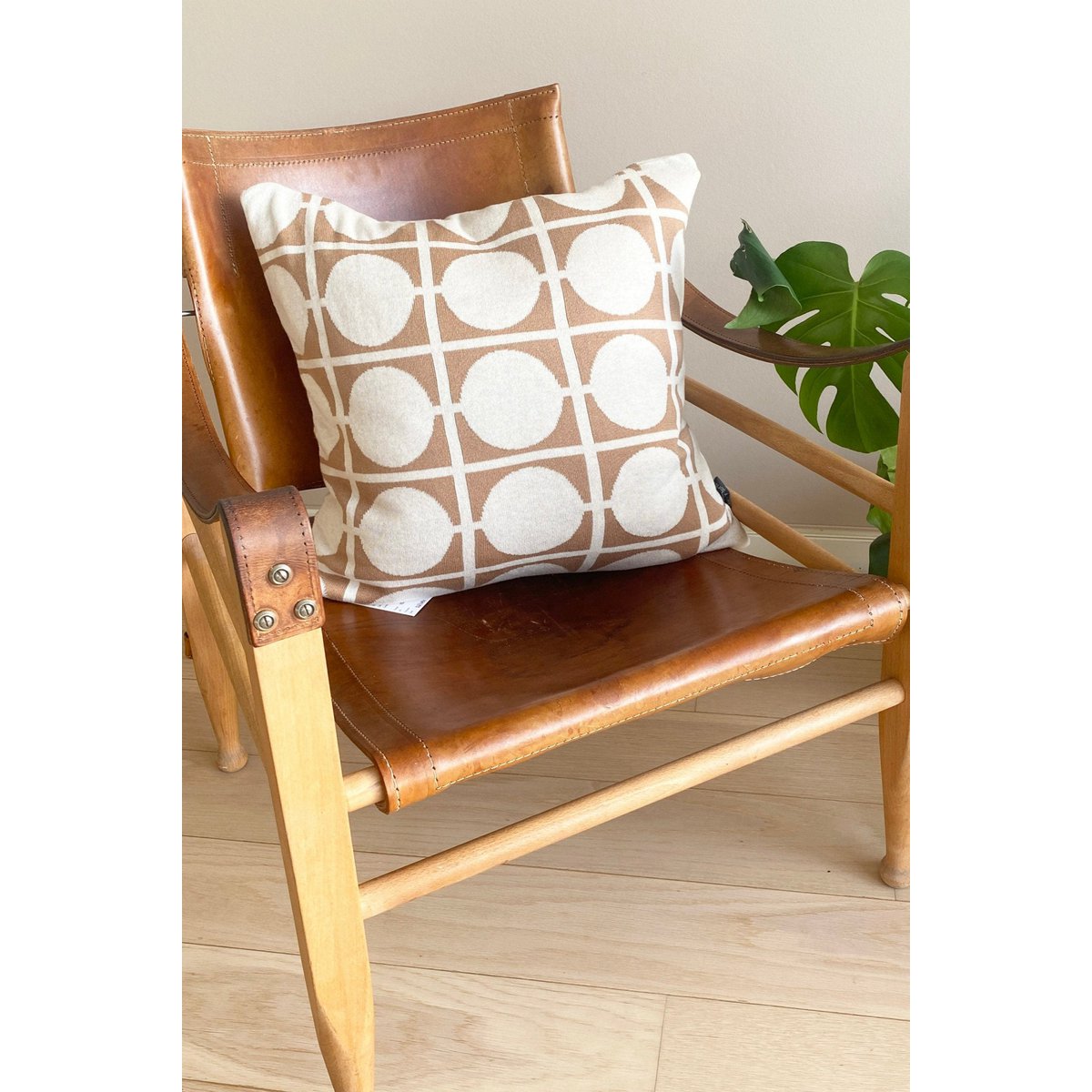 Don Pillow-Cover Brown, Soft Jacquard Cotton Knit