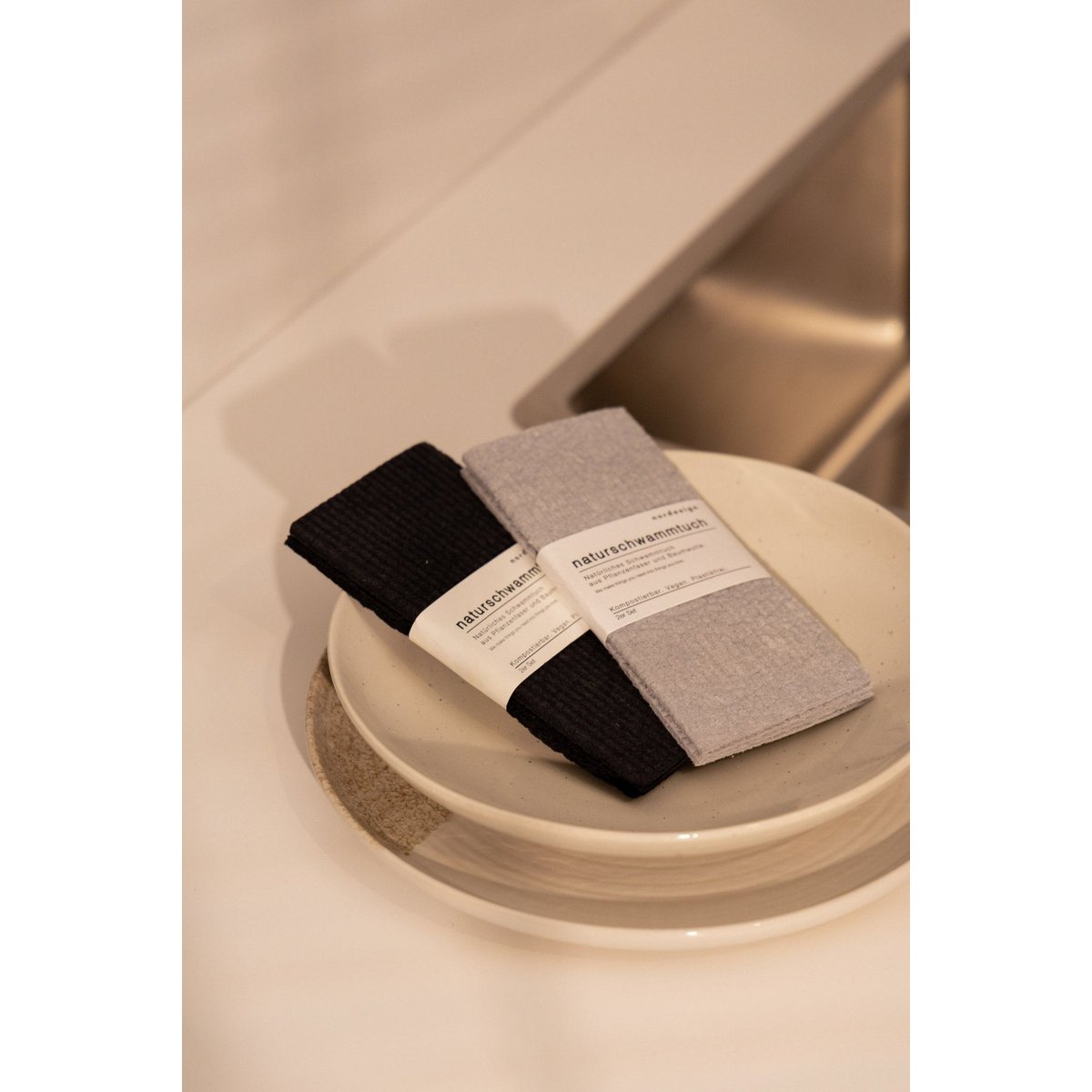 Natural bath towel (in set)