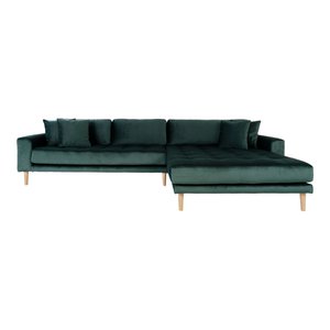 Lido Lounge Sofa - Dark Green, Polyester/Foam/Beech, right facing, 170-92x290x76 cm
