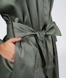 Sateen kimono badekåbe massivt grønt træ