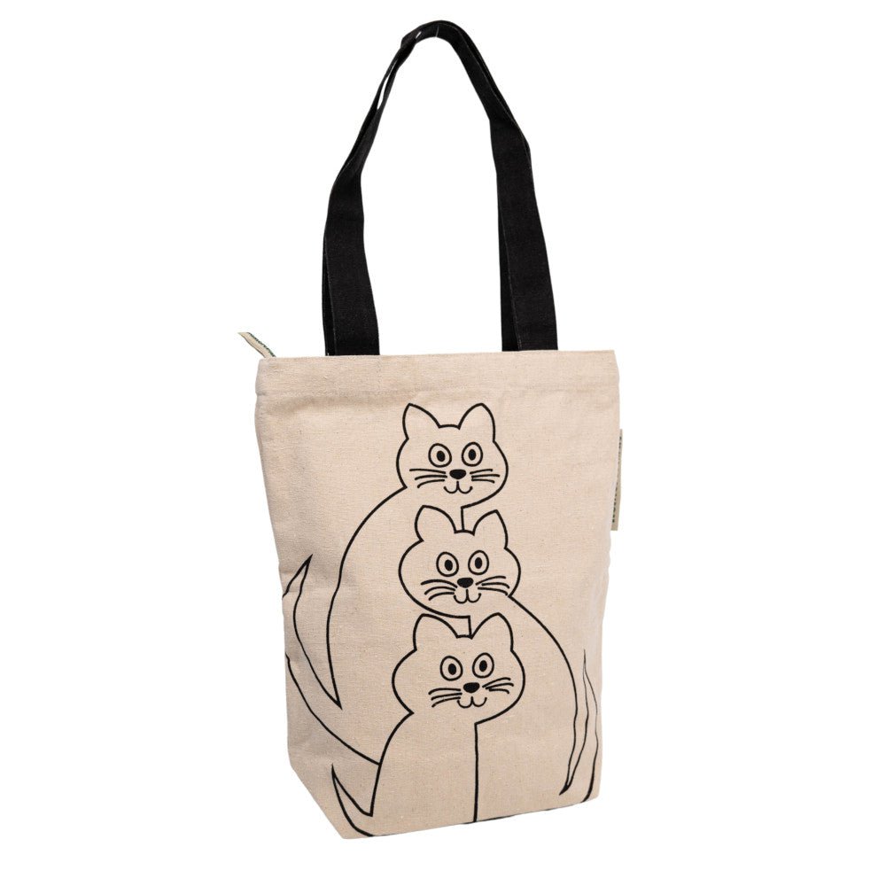 Tote Bag Cute Cats - Duurzaam - met rits - Gemaakt van gerecycled bedlinnen