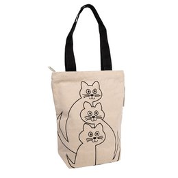 Sac fourre-tout mignon - durable - avec fermeture éclair - à base de linge recyclé