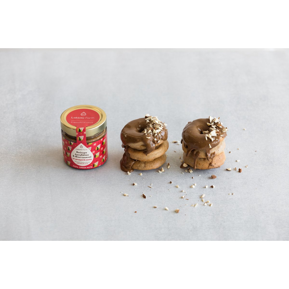 Amandel- en Hazelnootboter met dadels en cacao, 210gr