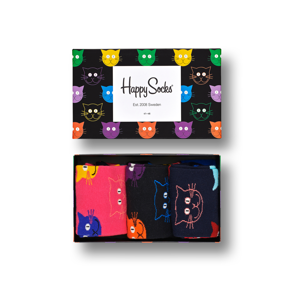 Happy Socks SXCAT08-9000 Kat Geschenkdoos
