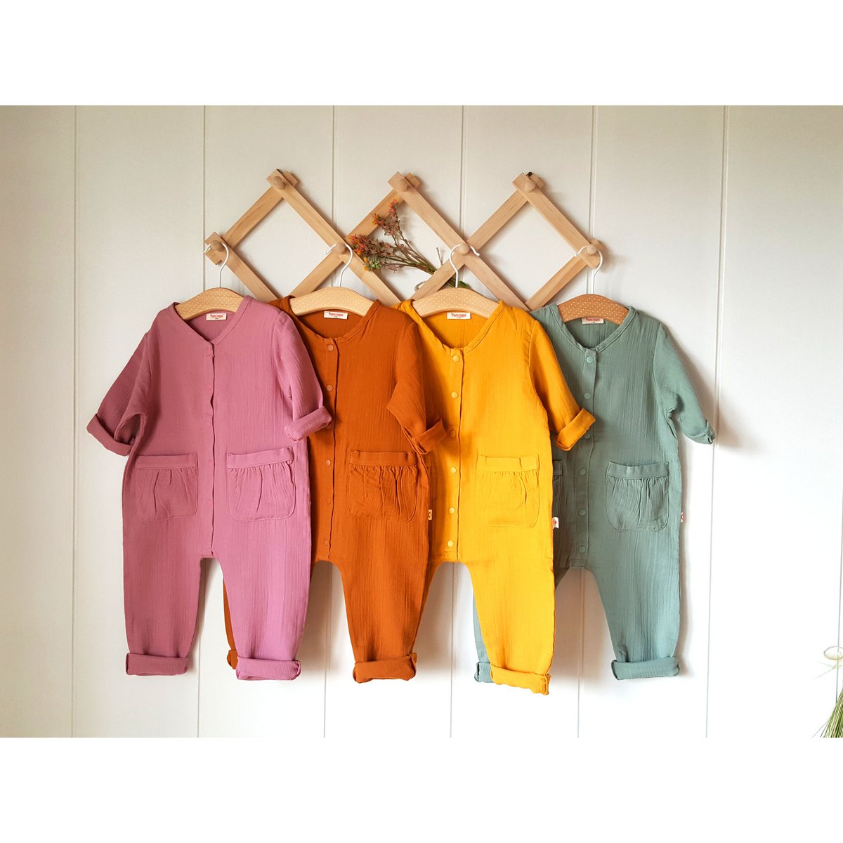 Pelele muselina unisex / 100% Algodón orgánico doble gasa