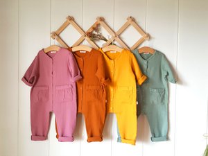 Unisex Muslin Romper / 100% Organic double gauze cotton