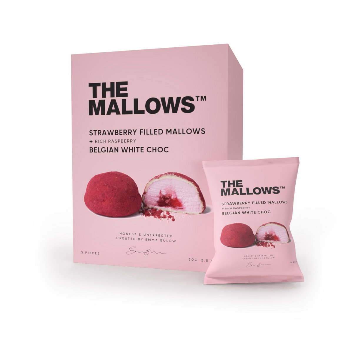 Erdbeergefüllte Mallows + Rich Raspberry Box & White Choc - 5 PCs