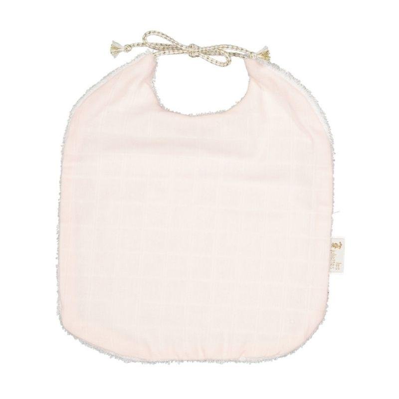 Bavaglino nascita in mussola rosa pastello