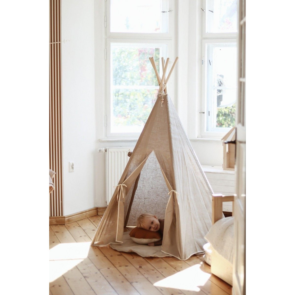 Tipi- und Mattenset „Natural Linen“