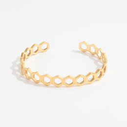 Iseul - Honey Comb Bee gouden manchetarmband