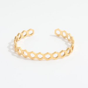 Iseul - Honey Comb Bee gouden manchetarmband