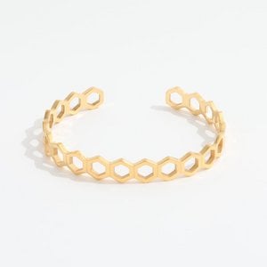 Iseul - Honey Comb Bee gouden manchetarmband