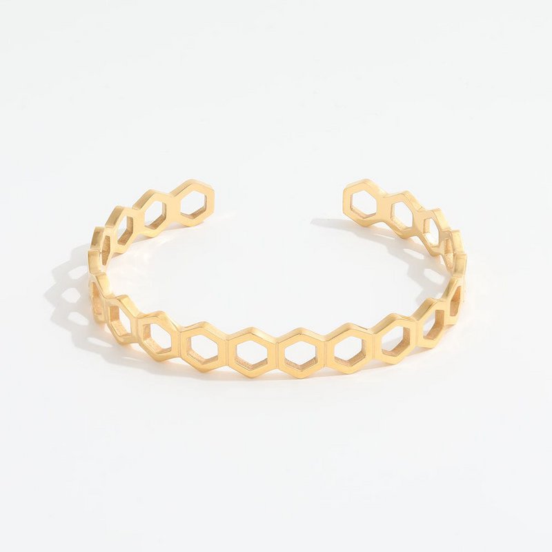 Iseul - Honey Comb Bee gouden manchetarmband